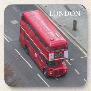 Londen rode bus luchtbus uitzicht onderzetters