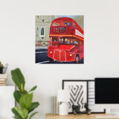 Londen Rode Bus Poster (Thuiskantoor)