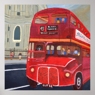 Londen Rode Bus Poster