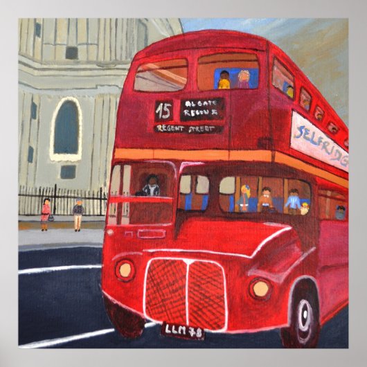 Londen Rode Bus Poster (Voorkant)