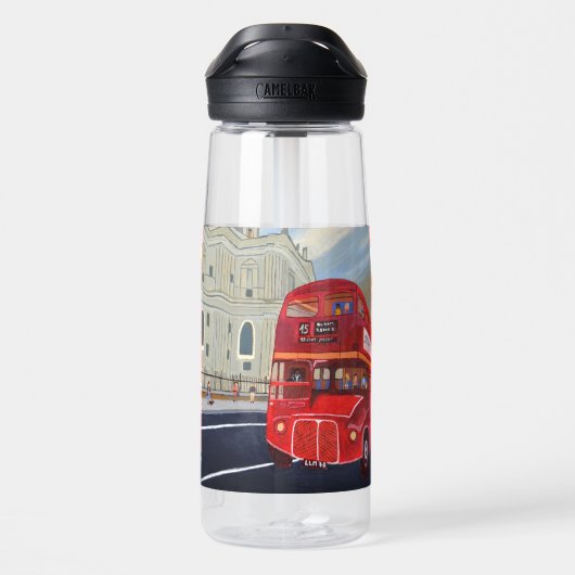 Londen Rode Bus Waterfles (Achterkant)