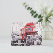 Londen, rode bussen en zwarte cabines briefkaart (Staand voorkant)