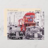 Londen, rode bussen en zwarte cabines briefkaart (Voorkant / Achterkant)