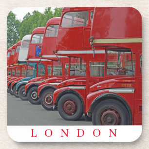 Londen rode bussen uitzicht onderzetters