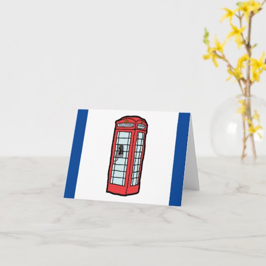 Londen Rode Telefoon Booth Iconic Britse Reizen Kaart (Gele Bloem)