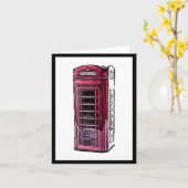Londen Rode Telefoon Booth Iconic Britse Reizen Kaart (Gele Bloem)