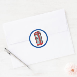 Londen Rode Telefoon Booth Iconic Britse Reizen Ronde Sticker