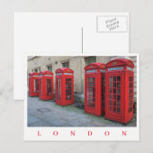Londen rode telefooncellen uitzicht briefkaart (Voorkant / Achterkant)