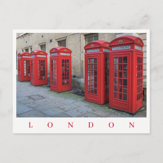 Londen rode telefooncellen uitzicht briefkaart (Voorkant)