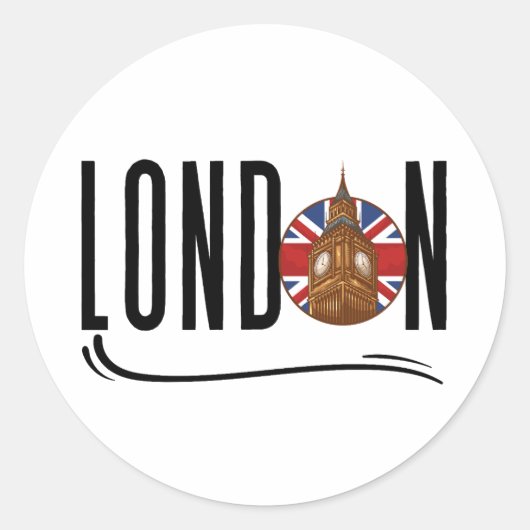 Londen Ronde Sticker (Voorkant)