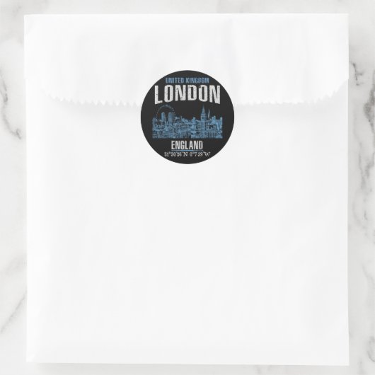 Londen Ronde Sticker (Tas)