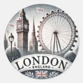 Londen Ronde Sticker (Voorkant)