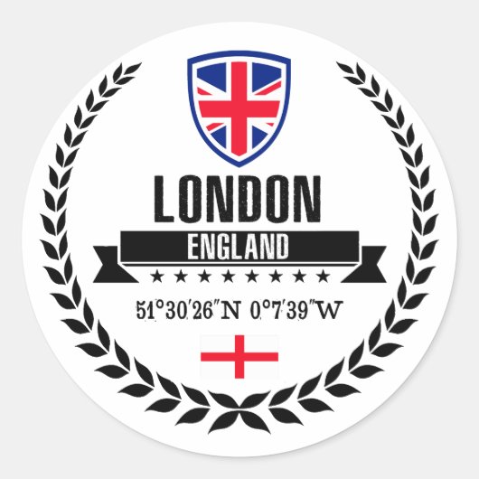 Londen Ronde Sticker (Voorkant)