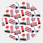 Londen Ronde Sticker (Voorkant)