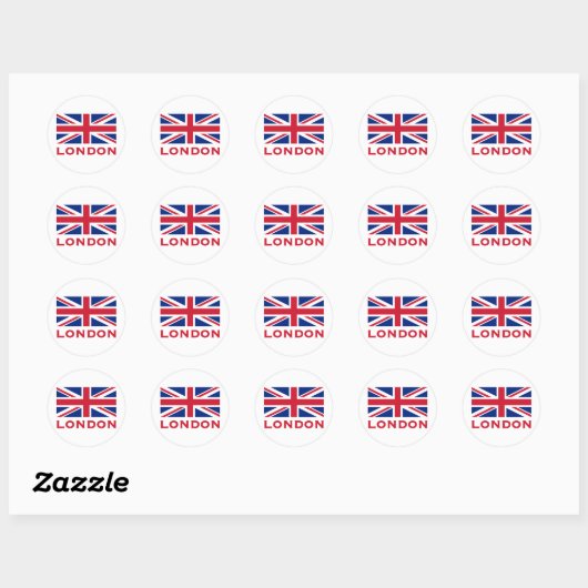 Londen Ronde Sticker (Vel)