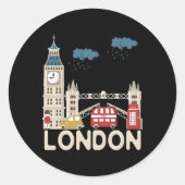 Londen Ronde Sticker (Voorkant)
