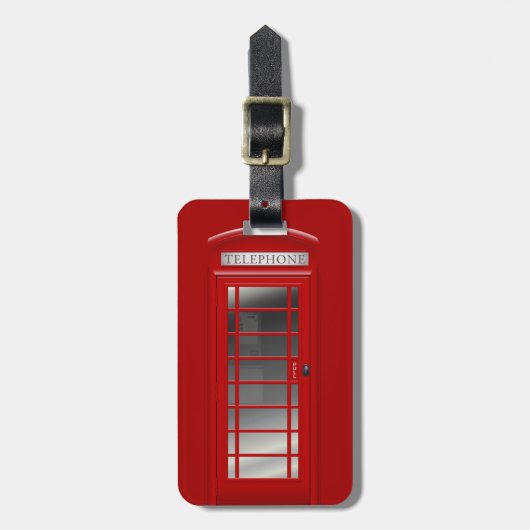 Londen Rood Telefooncel Bagagelabel (Voorkant verticaal)