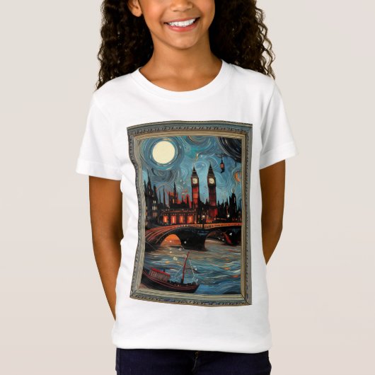 Londen schilderij in het ingelijst t-shirt (Voorkant)