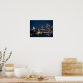 Londen Silhouet bij Nacht Poster (Keuken)