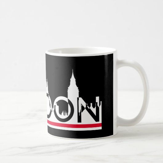 Londen silhouet en Engelse vlag Koffiemok (Rechts)