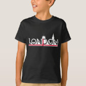Londen silhouet en Engelse vlag T-shirt (Voorkant)