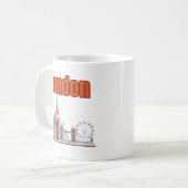 Londen Silhouet Groot Lettertype Koffiemok (Voorkant links)