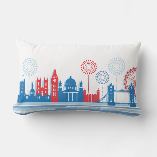 Londen Silhouet Kussen (Voorkant)