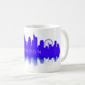 Londen Silhouet – Modern Blauw Koffiemok (Voorkant rechts)