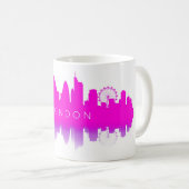 Londen Silhouet – Moderne Roze Koffiemok (Voorkant rechts)