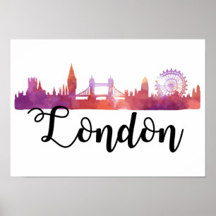 Londen Silhouet Poster