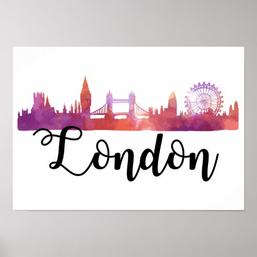 Londen Silhouet Poster (Voorkant)