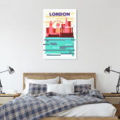 Londen silhouet reisposter. canvas afdruk (Insitu (Slaapkamer))