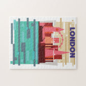 Londen silhouet reisposter. legpuzzel (Horizontaal)