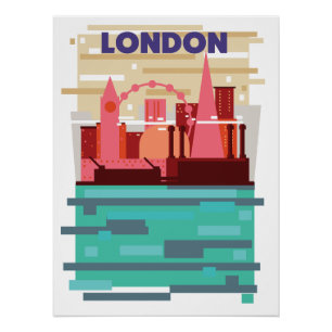Londen silhouet reisposter. perfect poster