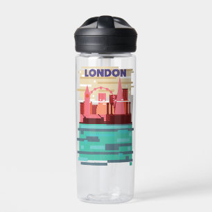 Londen silhouet reisposter. waterfles