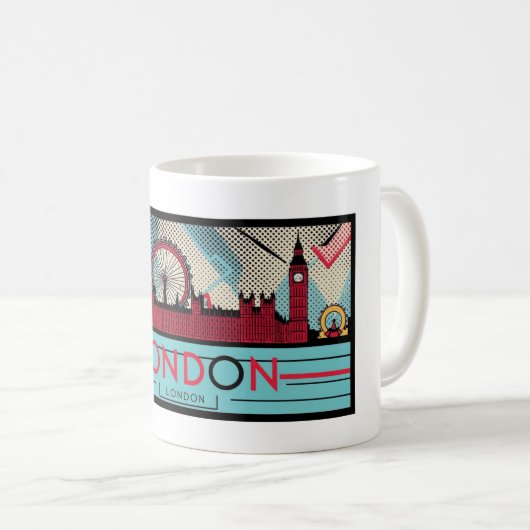 Londen Skyline 1 Mok (Voorkant rechts)