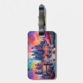 Londen Skyline Abstracte kunst Bagagelabel (Achterkant verticaal)