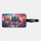 Londen Skyline Abstracte kunst Bagagelabel (Achterkant horizontaal)