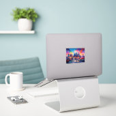 Londen Skyline Abstracte kunst Sticker (Laptop op bureau)