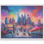 Londen Skyline Abstracte kunst Sticker (Voorkant)
