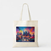 Londen Skyline Abstracte kunst Tote Bag (Achterkant)