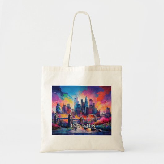 Londen Skyline Abstracte kunst Tote Bag (Voorkant)