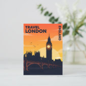 Londen skyline bij zonsondergang met Big Ben Briefkaart (Staand voorkant)