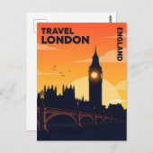 Londen skyline bij zonsondergang met Big Ben Briefkaart (Voorkant / Achterkant)