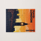 Londen skyline bij zonsondergang met Big Ben Legpuzzel (Horizontaal)