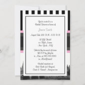 Londen Skyline BW Zwart Wht Strp Roze Bruidsschuur Kaart (Achterkant)