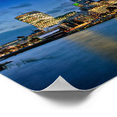 Londen Skyline CityScape bij nacht Poster (Hoek)