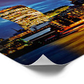 Londen Skyline CityScape bij nacht Poster (Hoek)