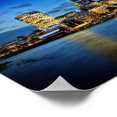 Londen Skyline CityScape bij nacht Poster (Hoek)