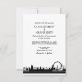 Londen Skyline CityScape bruiloft uitnodiging (Voorkant)